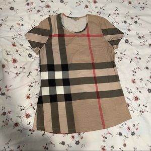 Burberry Tan Plaid T-Shirt